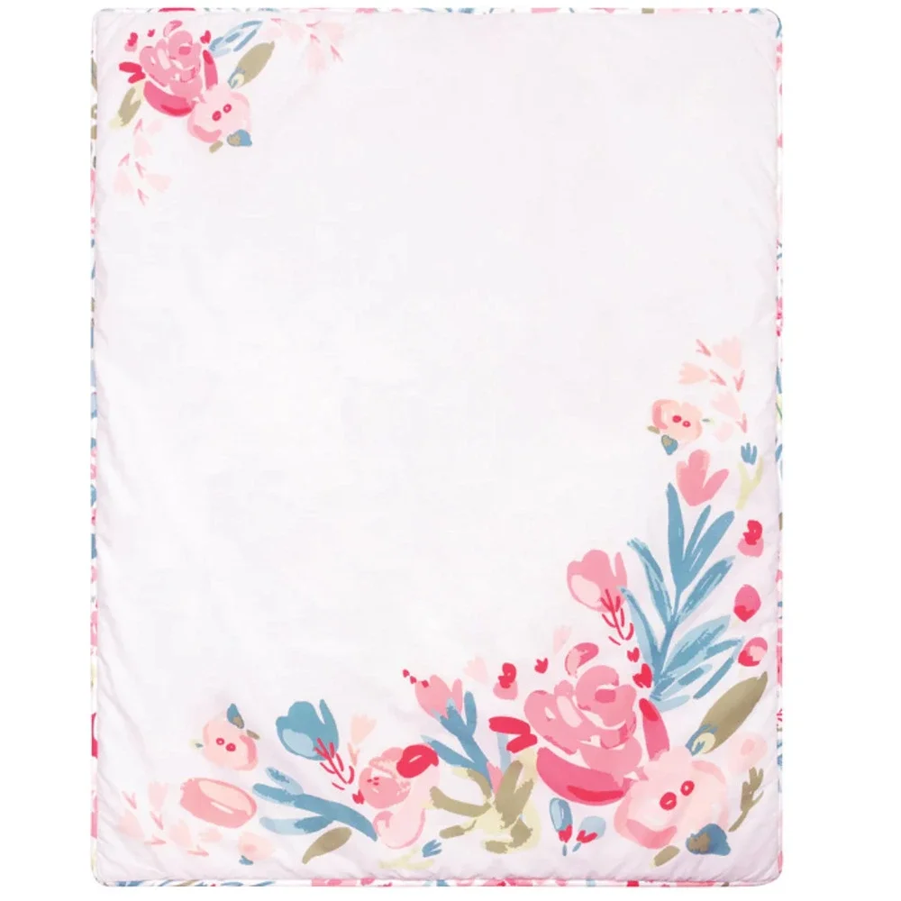 Trend Lab Painterly Floral 3 Piece Baby Nursery Crib Bedding Set